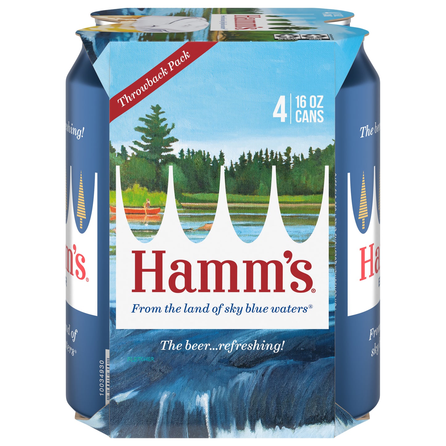 Hamm's Throwback Pack Beer 4 - 16 oz Cans