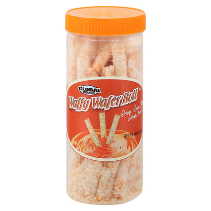 Global Brands Orange Cream Filled Waffy Wafer Roll 5.68 oz