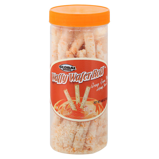 Global Brands Orange Cream Filled Waffy Wafer Roll 5.68 oz