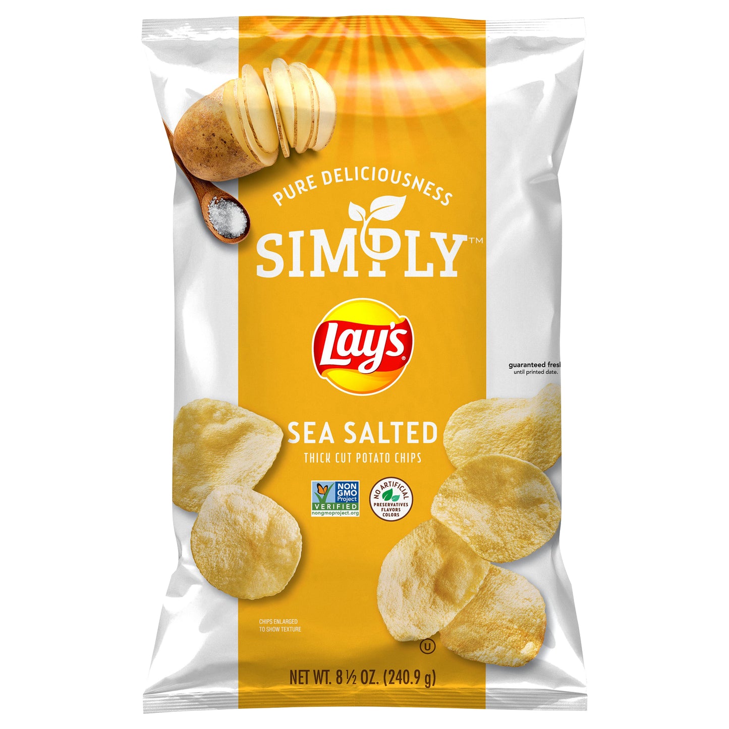 Lay's Simply Thick Cut Potato Chips Sea Salted 8 1/2 Oz