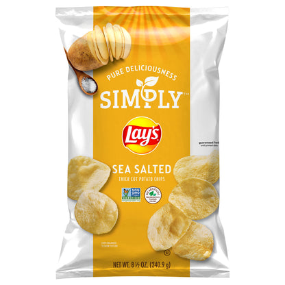 Lay's Simply Thick Cut Potato Chips Sea Salted 8 1/2 Oz