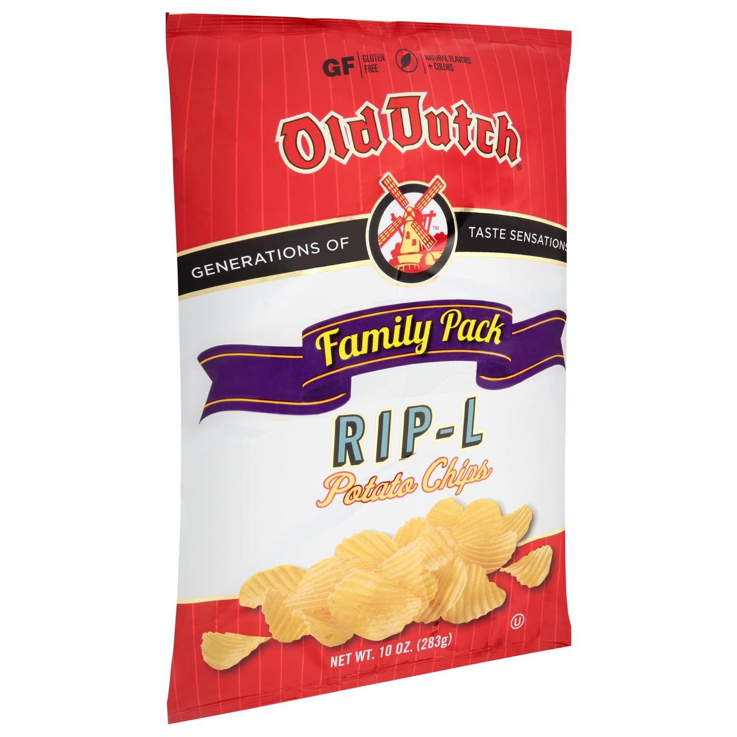 Old Dutch Family Pack Rip-L Potato Chips 10 oz