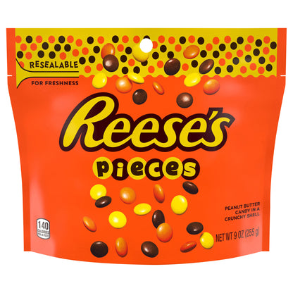 REESE'S PIECES Peanut Butter in a Crunchy Shell, Candy Bag, 9 oz