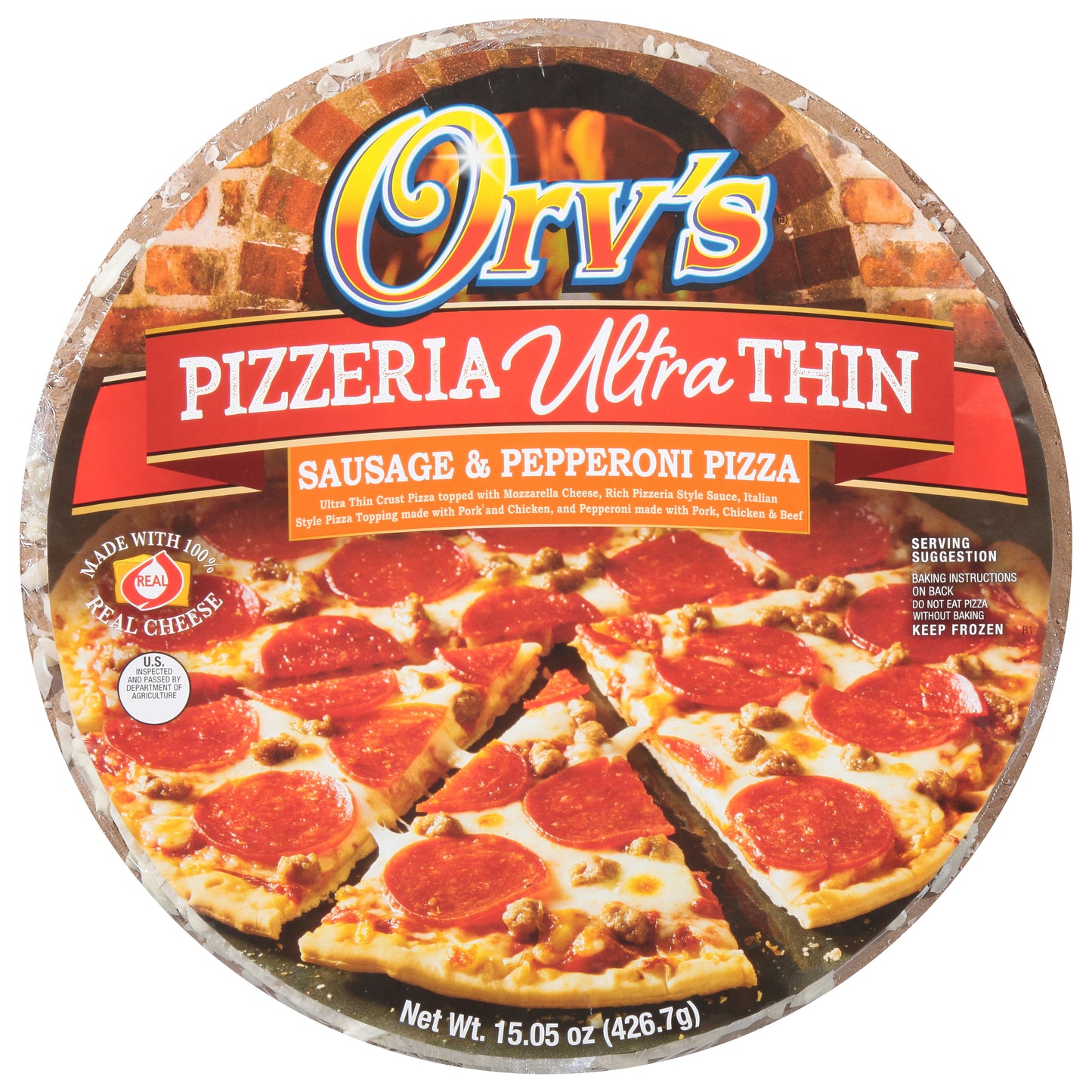 Orv's Pizzeria Ultra Thin Sausage & Pepperoni Pizza 15.05 oz