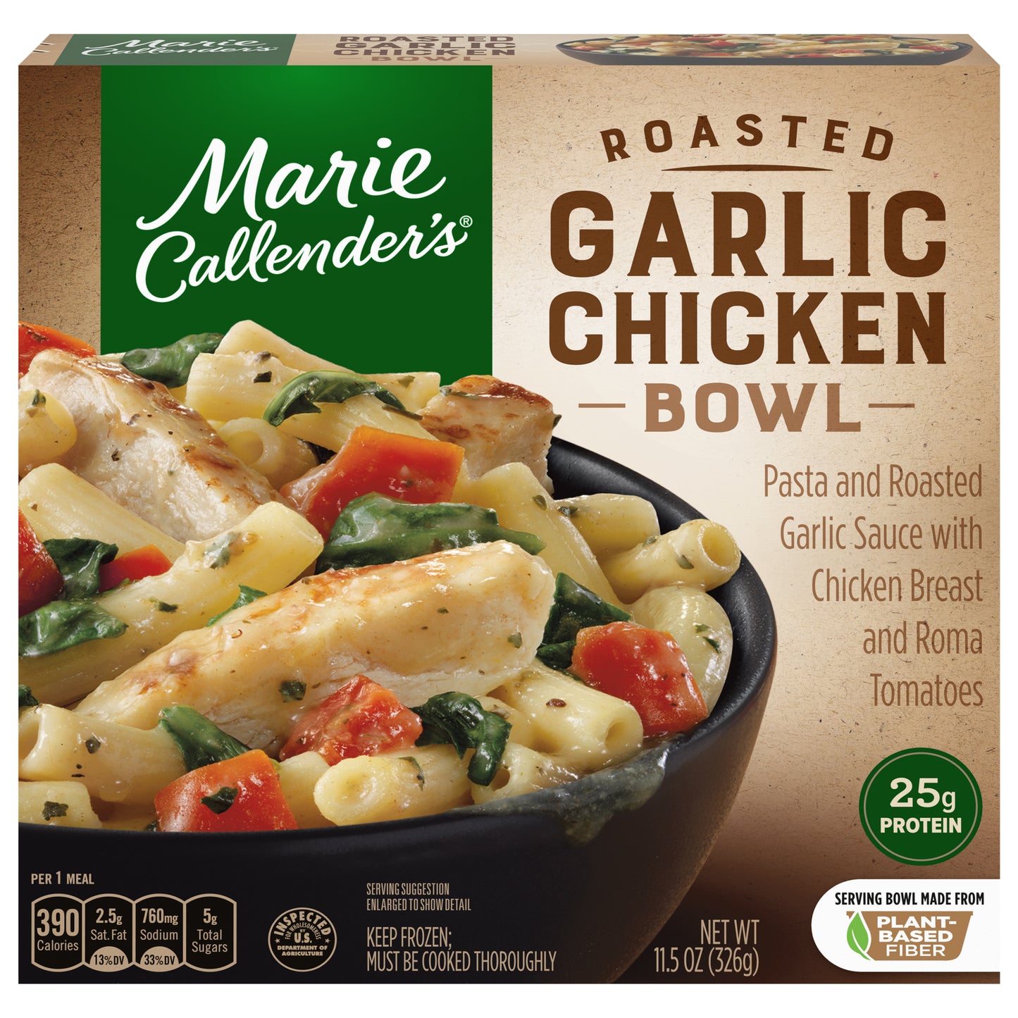 Marie Callender's Roasted Garlic Chicken Bowl, Frozen Meals, 11.5 oz.