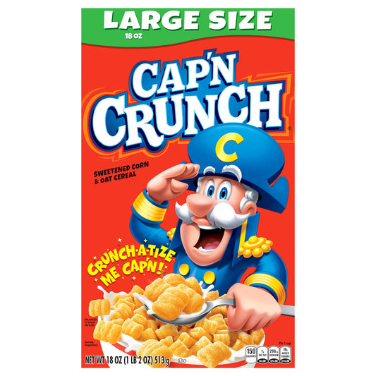 Cap'n Crunch Sweetened Corn & Oat Cereal 18 Oz