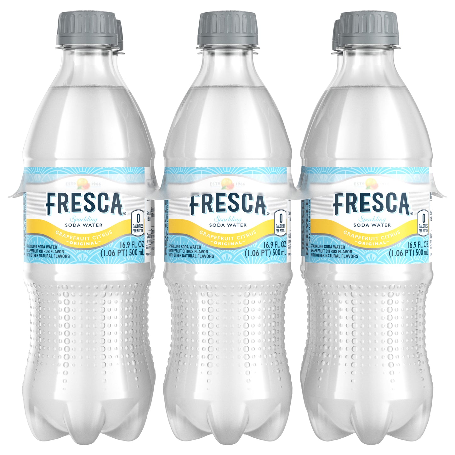 Fresca Grapefruit Citrus Sparkling Soda Water Bottles, 16.9 fl oz, 6 Pack