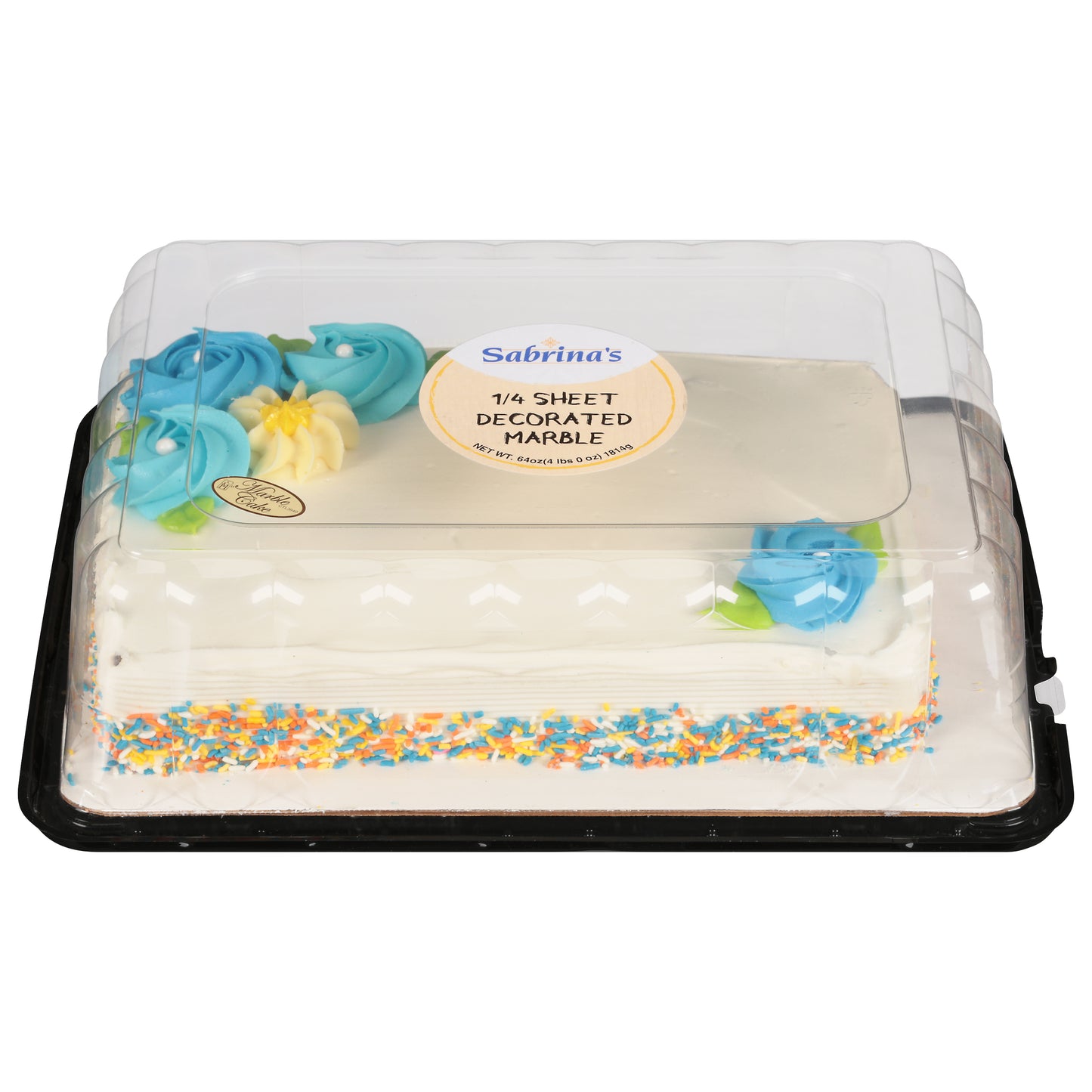 Sabrina's 1/4 Sheet Decorated Marble Cake 64 oz