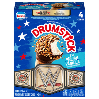 Drumstick Vanilla Frozen Dairy Dessert Cones 4 Each