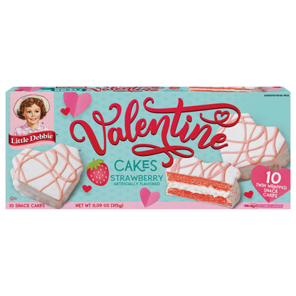 Snack Cakes, Little Debbie Family Pack Valentine Cakes (strawberry)