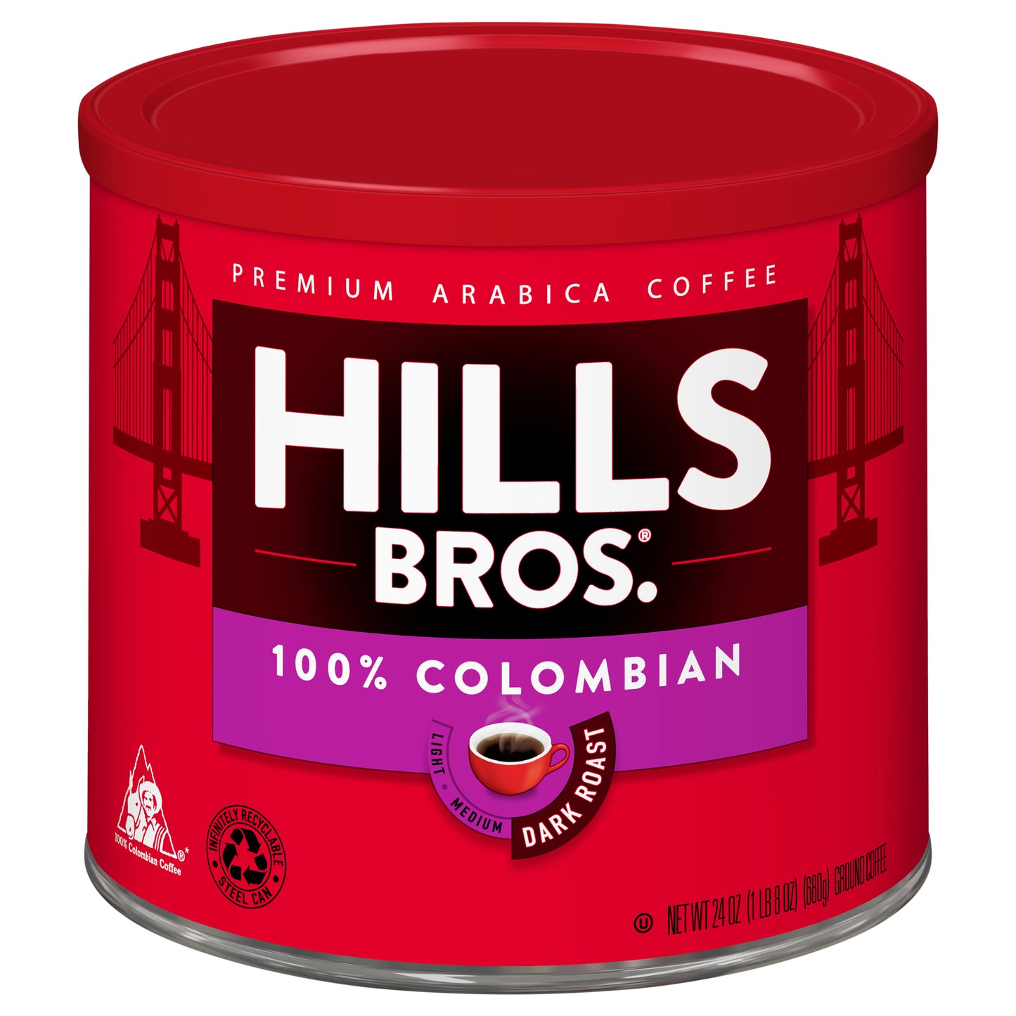 Hills Bros. Colombian Dark Roast Ground - 24 oz Can