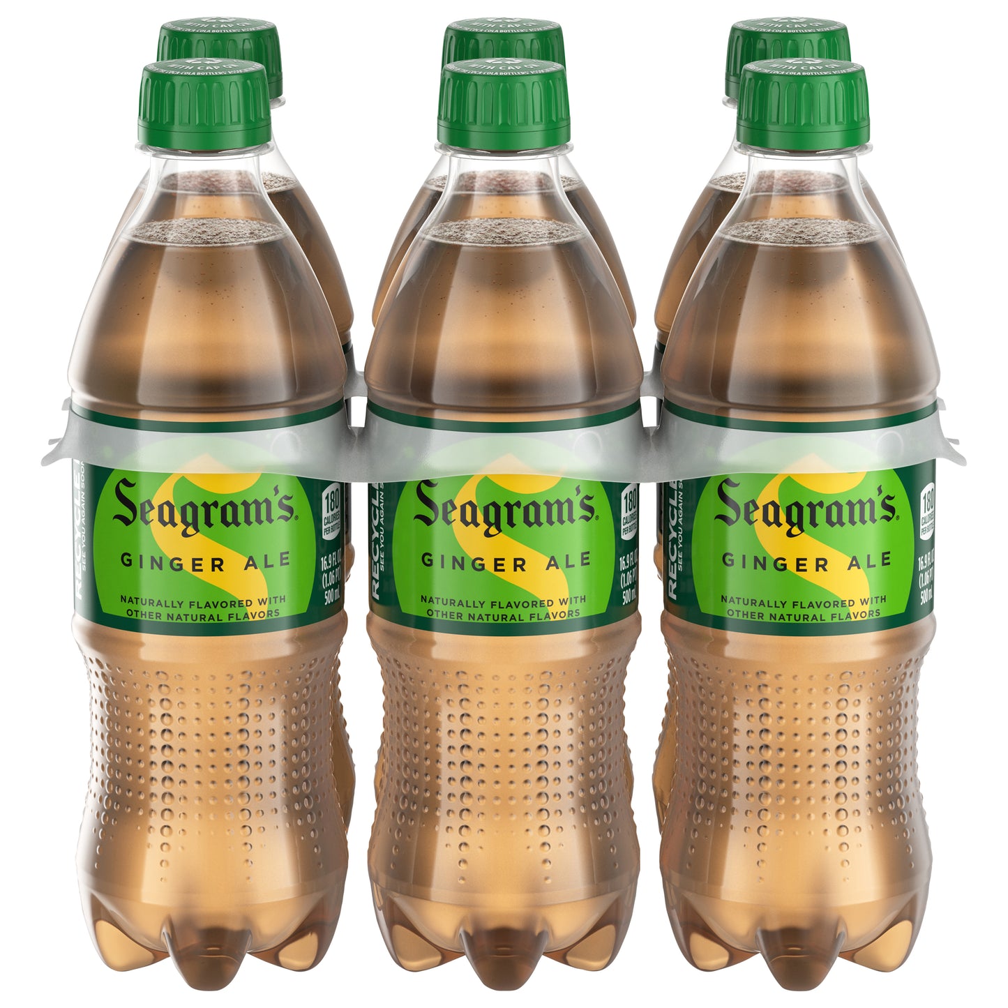 Seagrams Ginger Soda Soft Drinks, 16.9 fl oz, 6 Pack