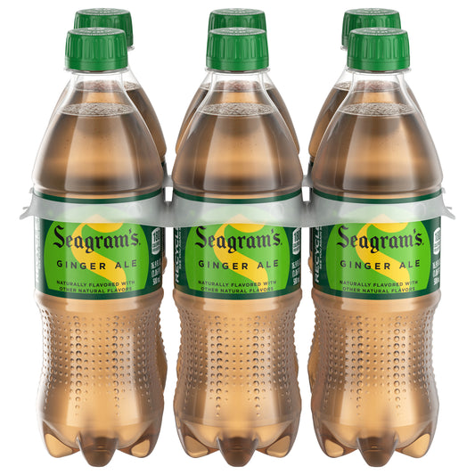Seagrams Ginger Soda Soft Drinks, 16.9 fl oz, 6 Pack