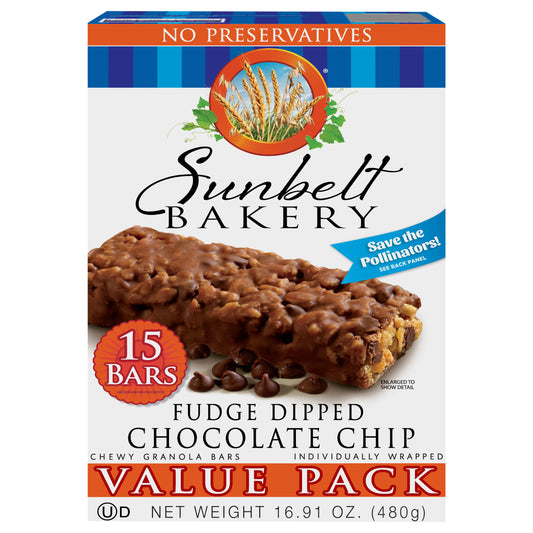 Chewy Granola Bars, Sunbelt Bakery Value Pack Fudge Dipped Chocolate Chip