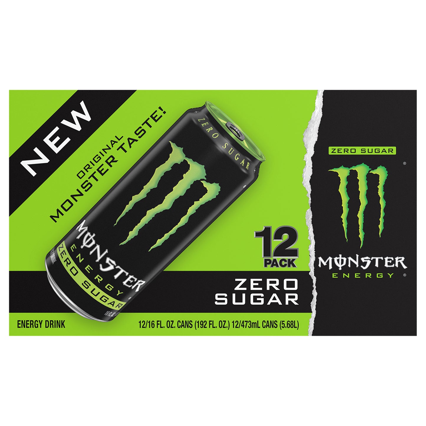 Monster Zero Sugar Energy Drink 12 - 16 fl oz Cans