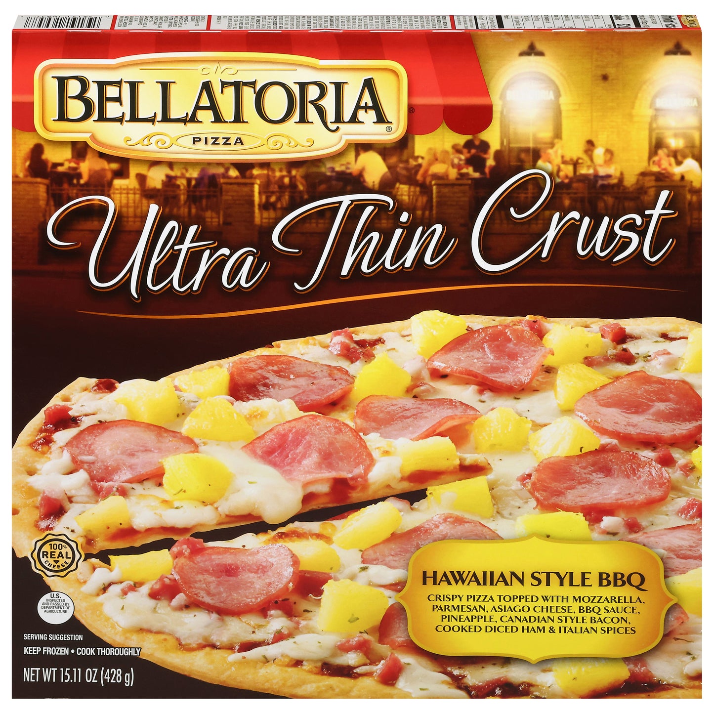 Bellatoria Ultra Thin Crust Hawaiian Style BBQ Pizza 15.11 oz