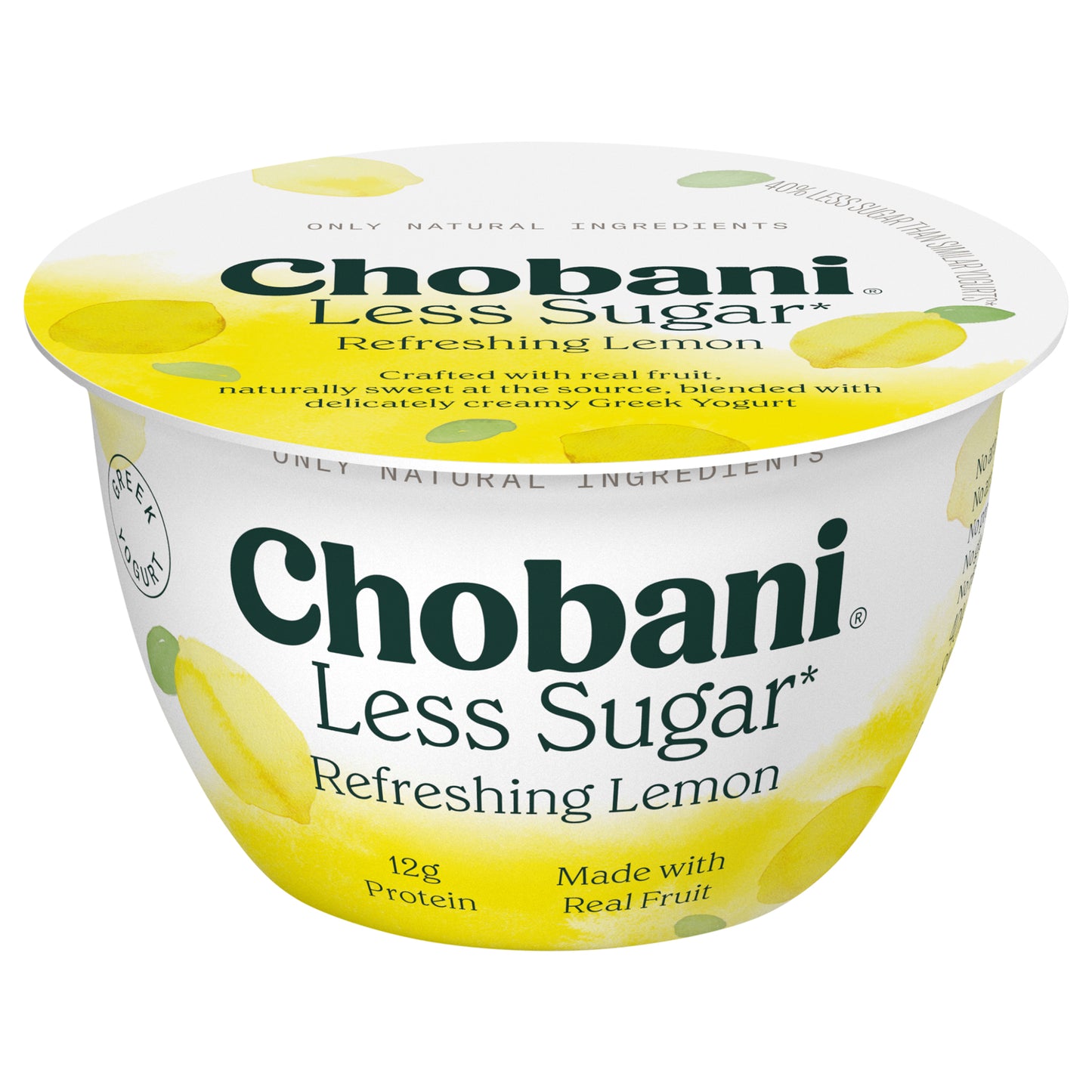 Chobani Less Sugar Reduced Fat Greek Refreshing Lemon Yogurt 5.3 oz