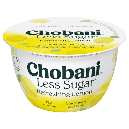Chobani Less Sugar Reduced Fat Greek Refreshing Lemon Yogurt 5.3 oz