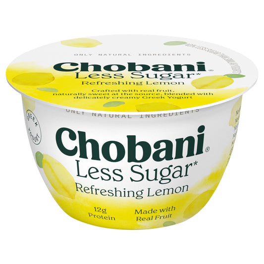 Chobani Less Sugar Reduced Fat Greek Refreshing Lemon Yogurt 5.3 oz