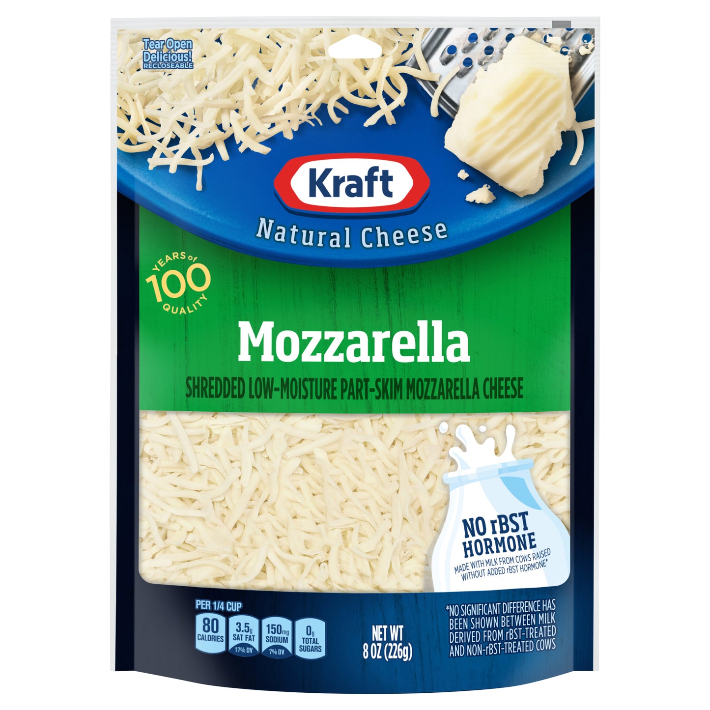 Kraft Mozzarella Shredded Cheese, 8 oz Bag