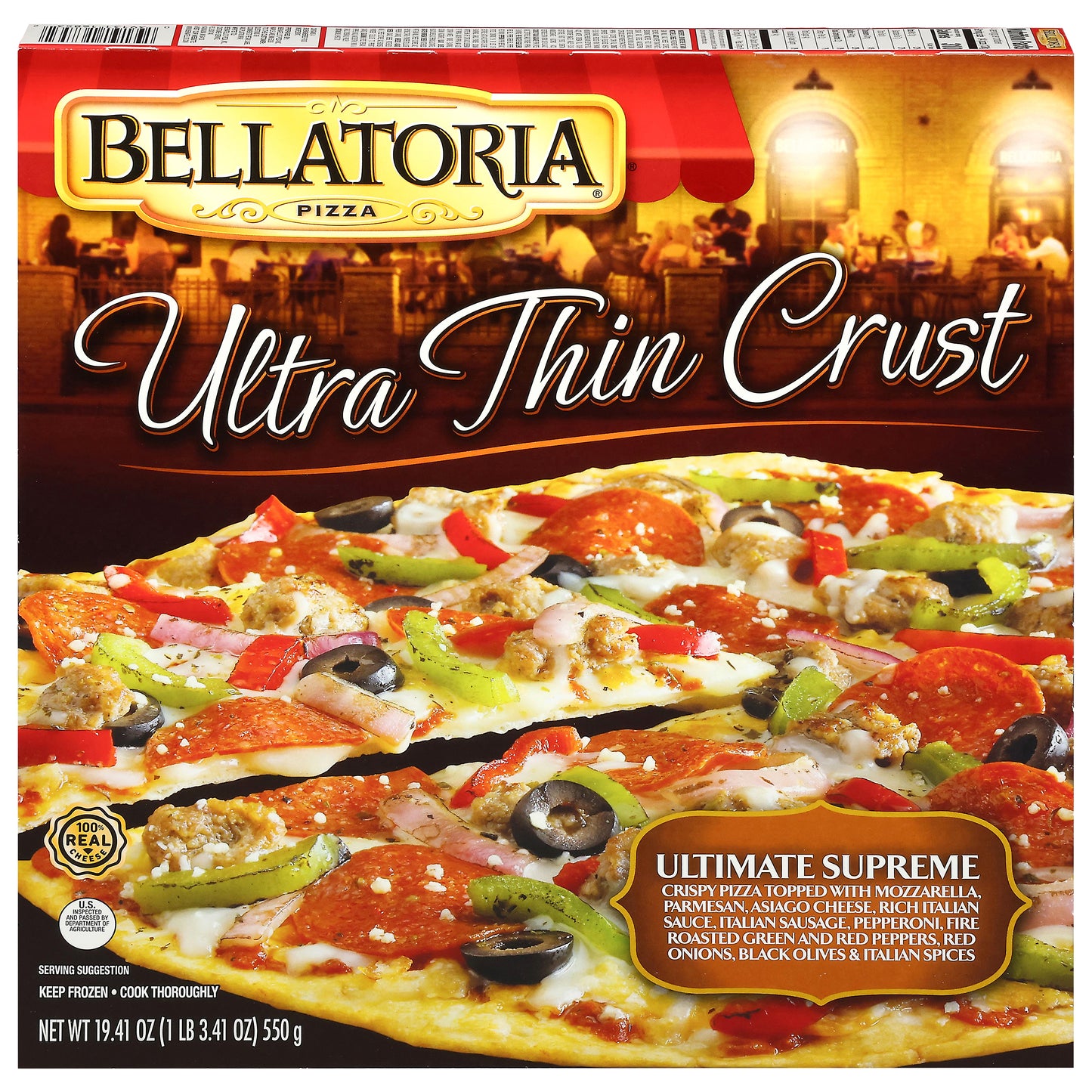 Bellatoria Ultra Thin Crust Ultimate Supreme Pizza 19.41 oz