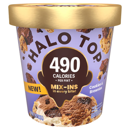 Halo Top Cookies & Brownies Light Ice Cream Pint, 16 fl oz