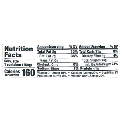 So Delicious Dairy Free Coconut Milk Yogurt Alternative, Vanilla, Vegan, Gluten Free, 5.3 oz Container