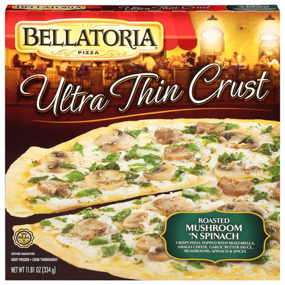 Bellatoria Ultra Thin Crust Roasted Mushroom 'N Spinach Pizza 11.81 oz