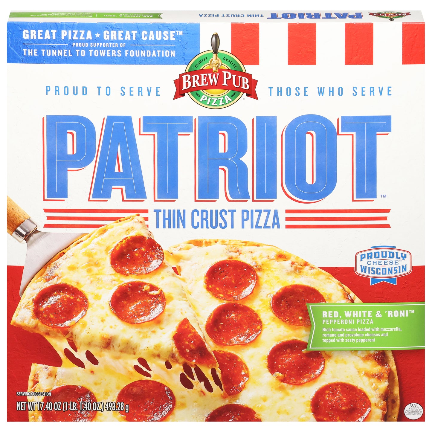 Patriot Thin Crust Red, White & 'Roni Pizza 17.40 oz