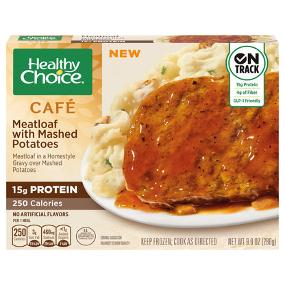 Healthy Choice Cafe Meatloaf with Mashed Potatoes, Frozen Meal, 9.9 oz.