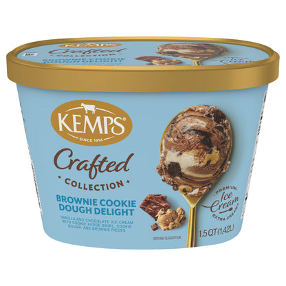 Kemps Crafted Collection Brownie Cookie Dough Delight Ice Cream 1.5 Quart