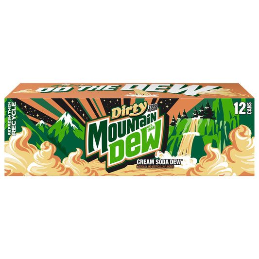 Mountain Dew Zero Sugar Dirty Dew Cream Soda 12 Fl Oz X 12