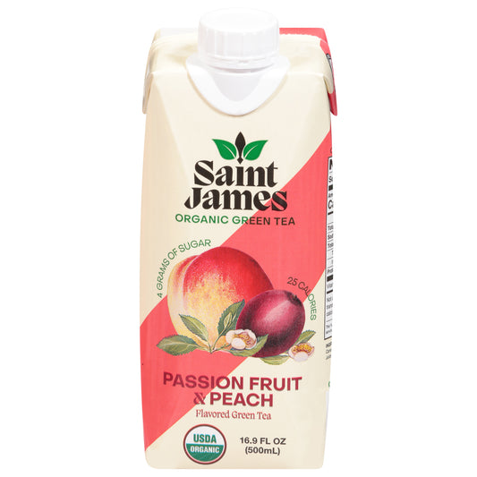 Saint James Organic Passion Fruit & Peach Green Tea 16.9 fl oz