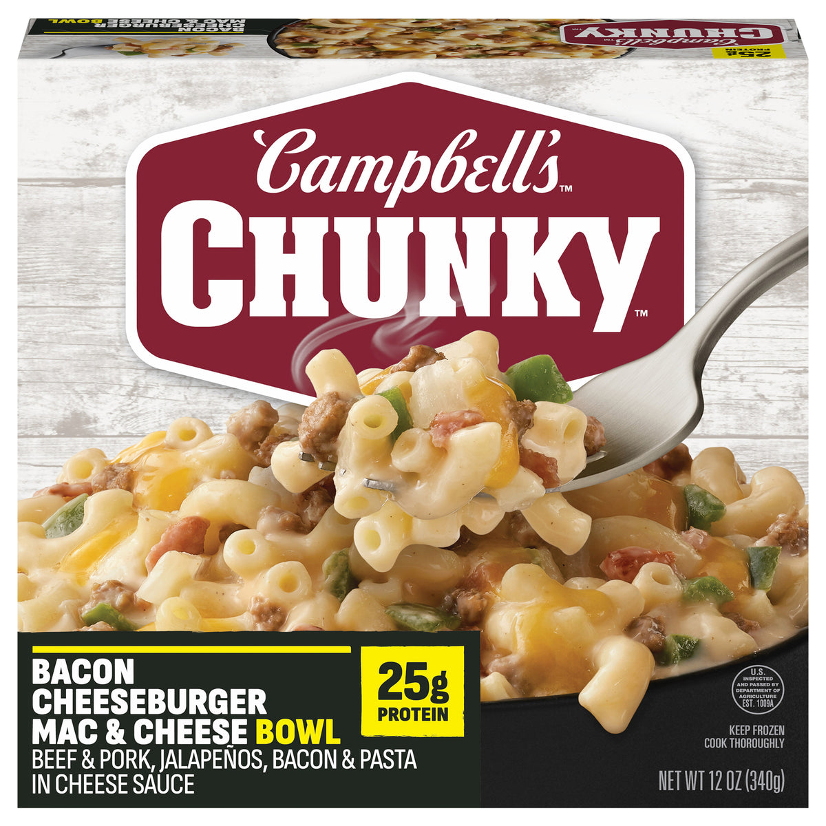 Campbell's® Chunky® Bacon Cheeseburger Mac & Cheese Bowl Frozen Meal, 12 Oz