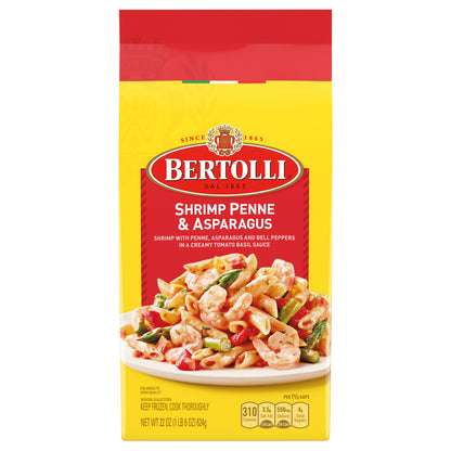 Bertolli Shrimp Penne & Asparagus Frozen Meals in a Creamy Tomato Basil Sauce, 22 oz.