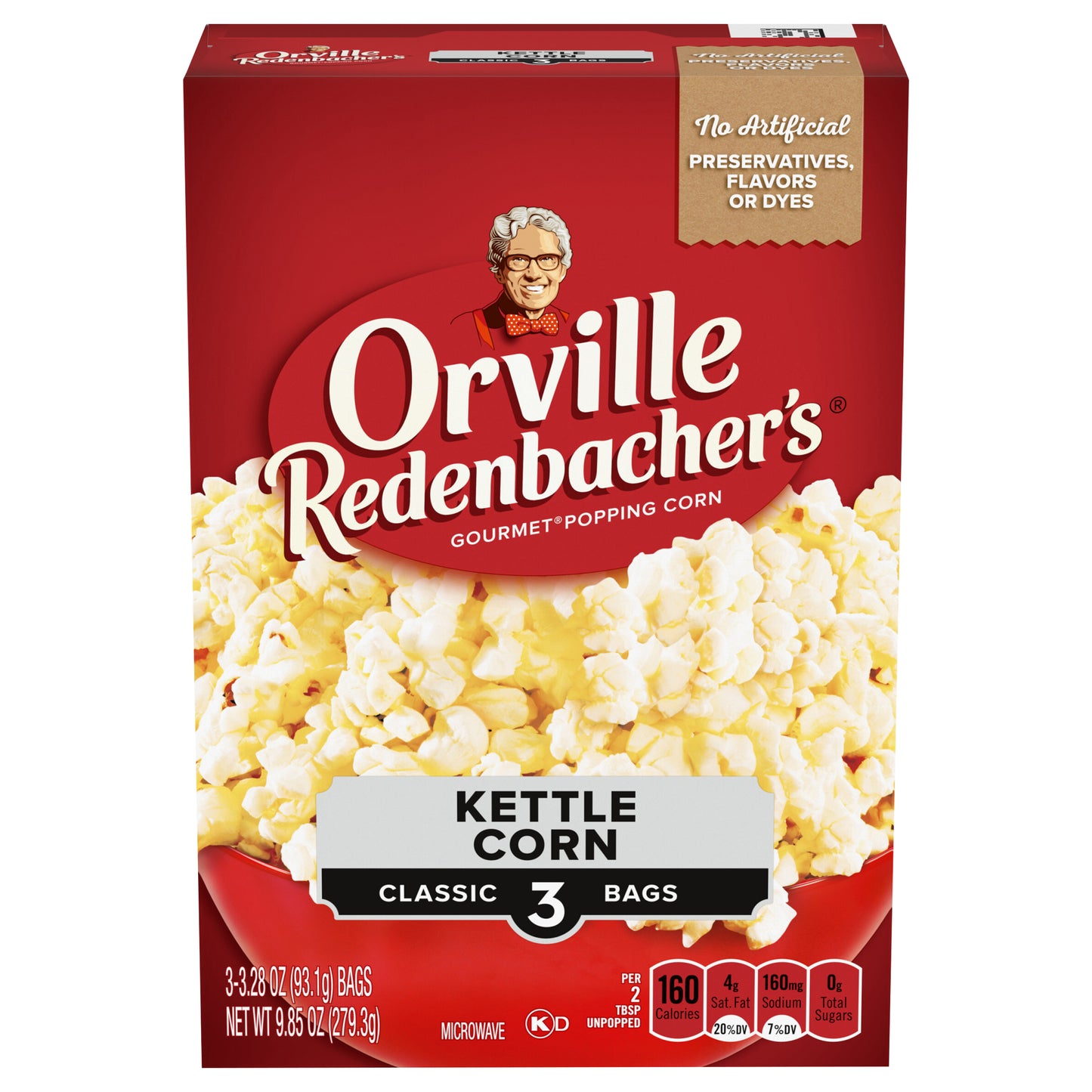 Orville Redenbacher's Kettle Corn Microwave Popcorn, Classic Bag, 3 Count