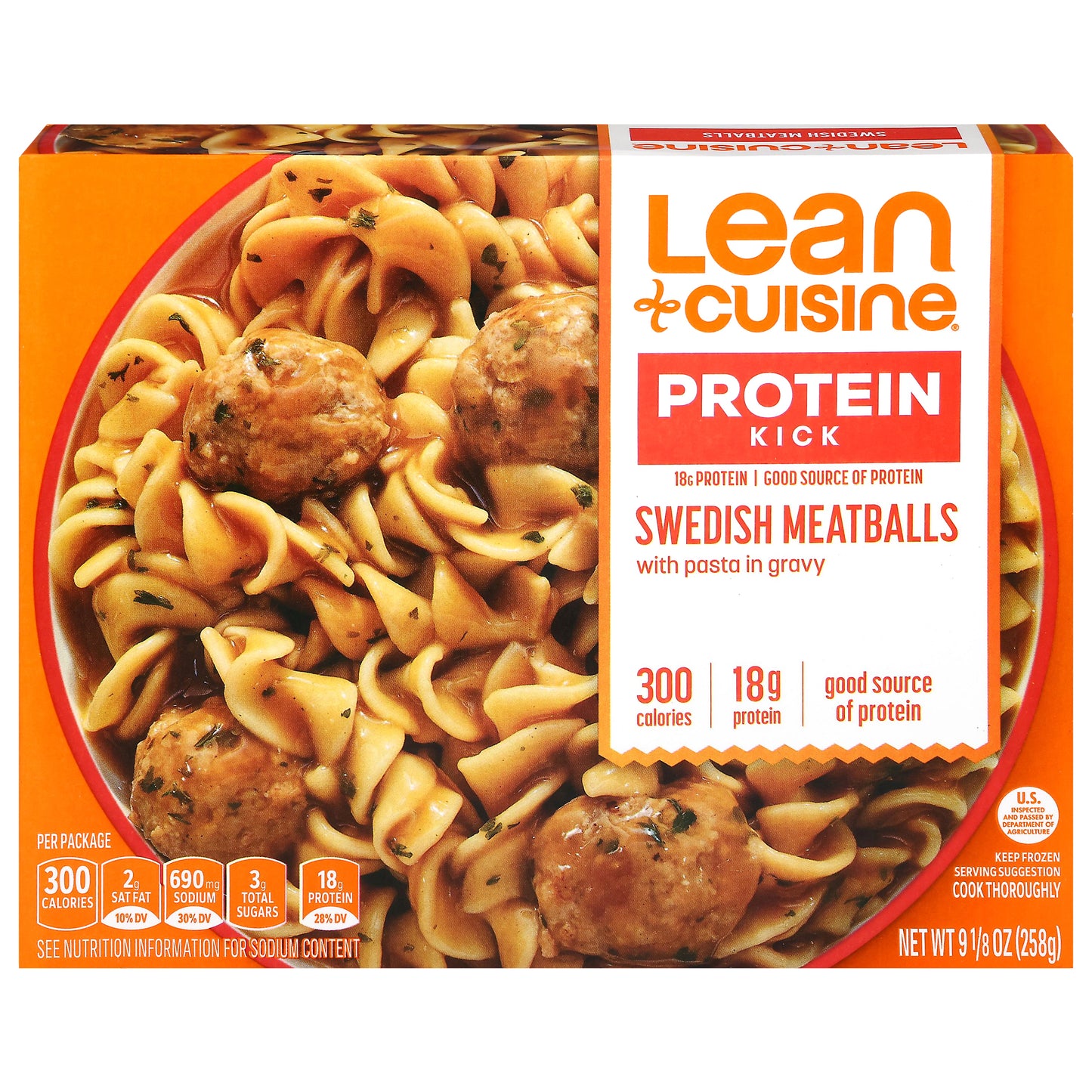Lean Cuisine Protein Kick Swedish Meatballs with Pasta in Gravy 9.125 oz