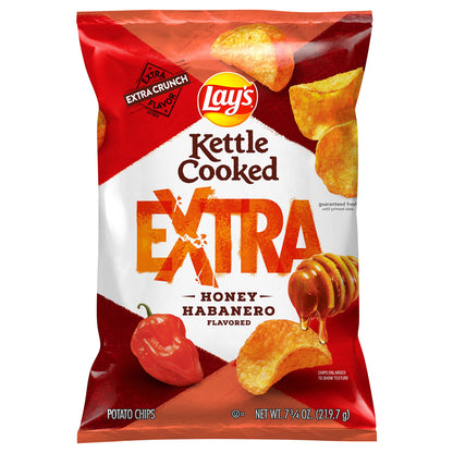 Lay's Extra Kettle Cooked Honey Habanero Flavored Potato Chips 7.75 oz