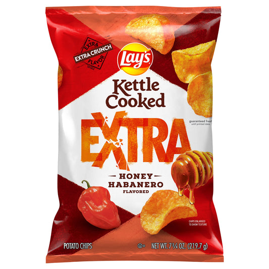 Lay's Extra Kettle Cooked Honey Habanero Flavored Potato Chips 7.75 oz