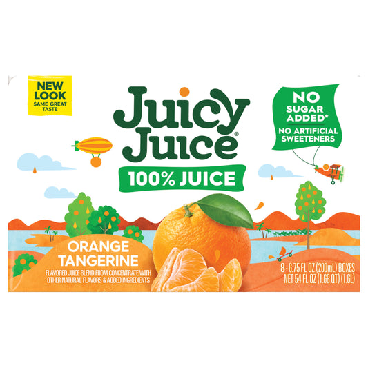 Juicy Juice 100% Juice, Orange Tangerine, 8 Count, 6.75 Fl Oz Juice Boxes