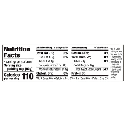 Snack Pack Lemon Flavored Pudding, 4 Count Pudding Cups