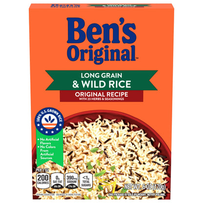BEN'S ORIGINAL Flavored Long Grain Rice & Wild Rice, Boxed Rice, 6 oz Box