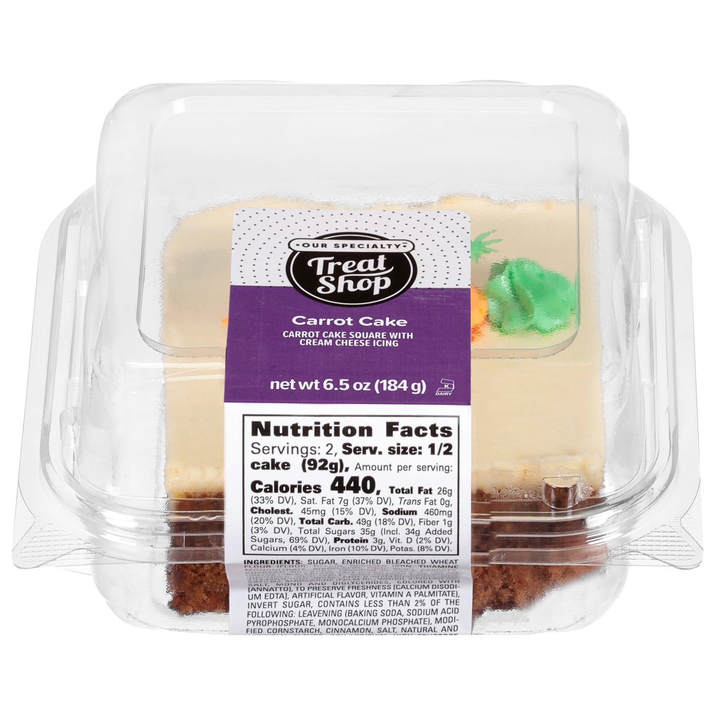 Our Specialty Treat Shop Carrot Cake Square with Cream Cheese Icing 6.5 oz