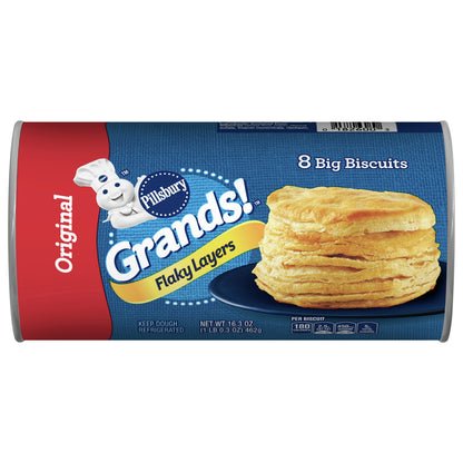 Pillsbury Grands! Flaky Layers, Original Refrigerated Biscuit Dough, 8 ct., 16.3 oz.
