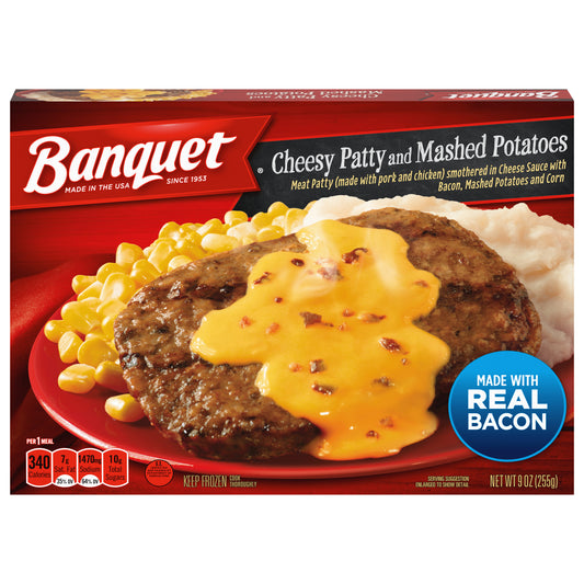 Banquet Classic Cheesy Patty And Mashed Potatoes, 9 oz