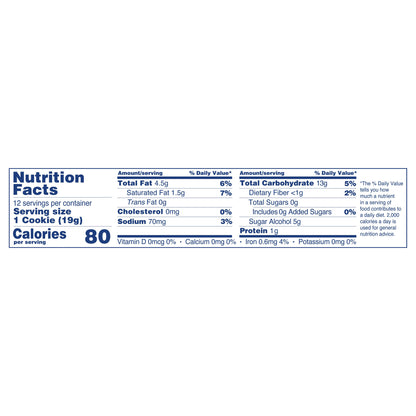 VOORTMAN Bakery Zero Sugar Chocolate Chip Cookies 8 oz