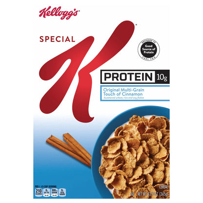 Kellogg's Special K Protein Breakfast Cereal Original Multi-Grain Touch of Cinnamon, 12.9 oz