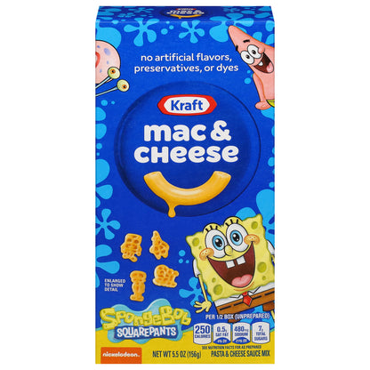 Kraft Mac & Cheese Macaroni and Cheese Dinner SpongeBob SquarePants, 5.5 oz Box