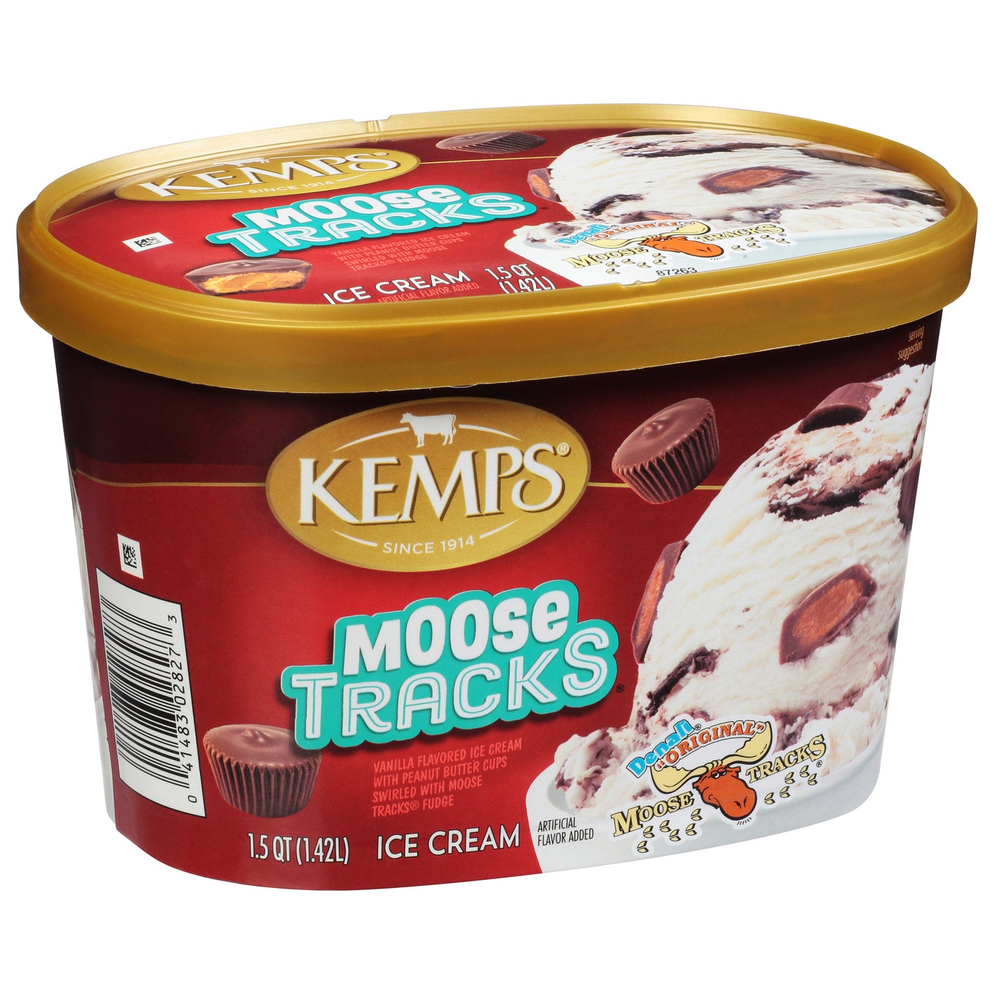 Kemps Moose Tracks Ice Cream 1.5 qt