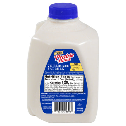 Prairie Farms 2% Reduced Fat Milk, Quart, 32 Fl Oz